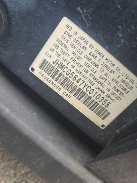 2000 Honda Accord Sdn LX